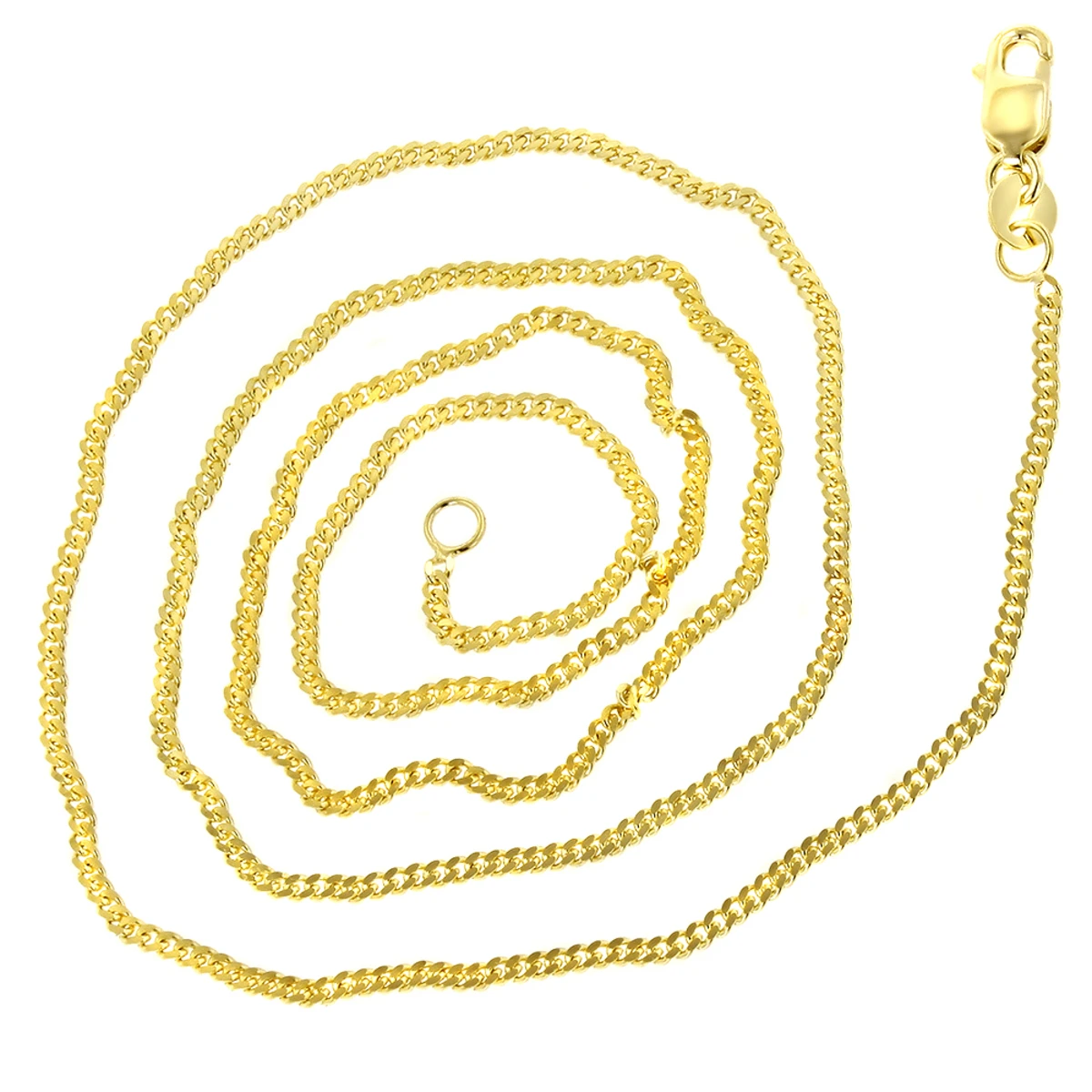 LUXURMAN Solid 14K Yellow Gold Curb Chain For Men & Women Gourmette 1mm Wide - Image 4