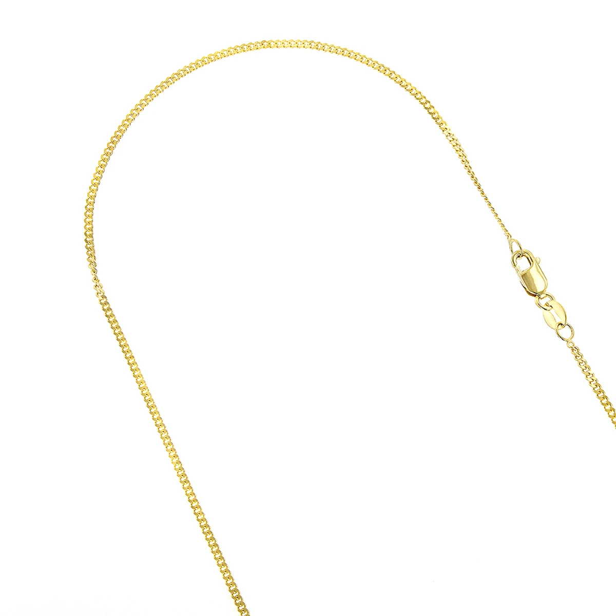 LUXURMAN Solid 14K Yellow Gold Curb Chain For Men & Women Gourmette 1mm Wide