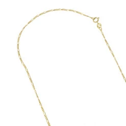 LUXURMAN Solid 14K Yellow Gold Figaro Chain For Men & Women 1.3mm Wide