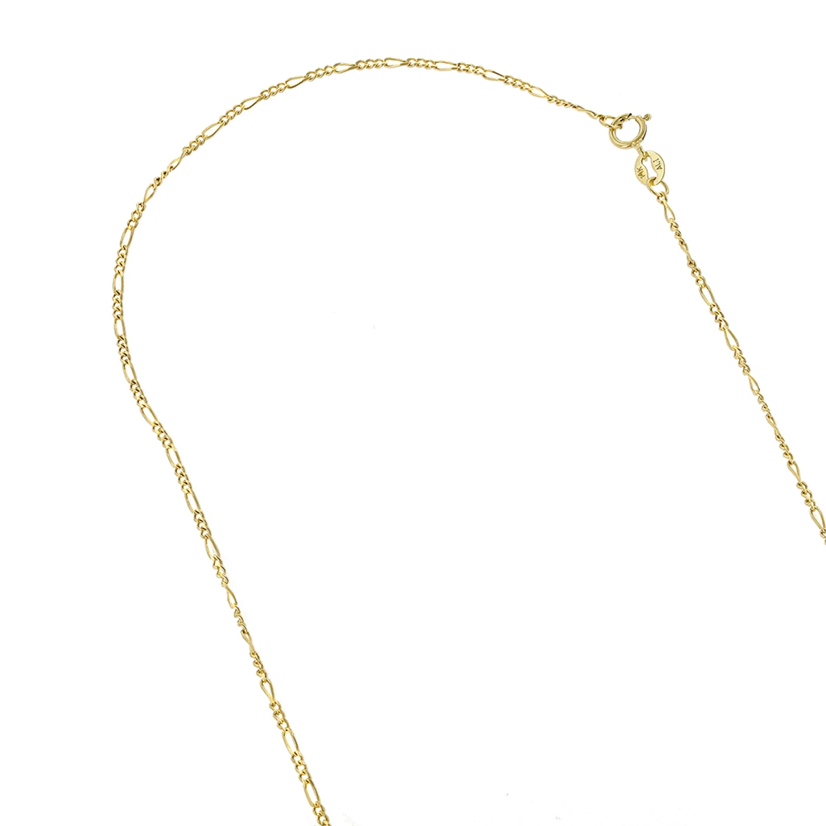 LUXURMAN Solid 14K Yellow Gold Figaro Chain For Men & Women 1.3mm Wide