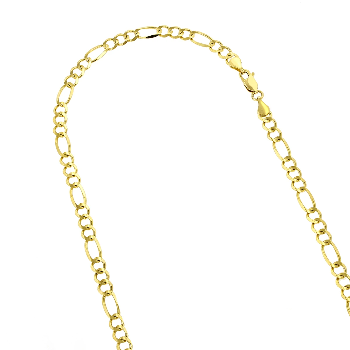 LUXURMAN Solid 14K White Gold Figaro Chain For Men & Women 4.5mm Wide - Image 2