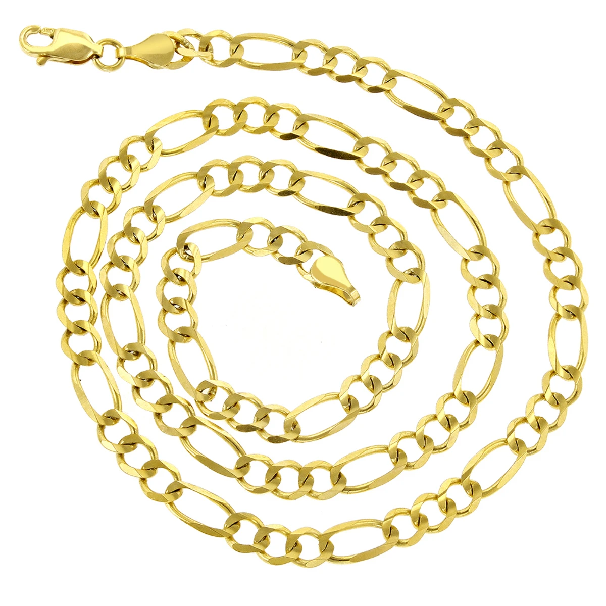 LUXURMAN Solid 14K Yellow Gold Figaro Chain For Men & Women 4mm Wide - Image 4