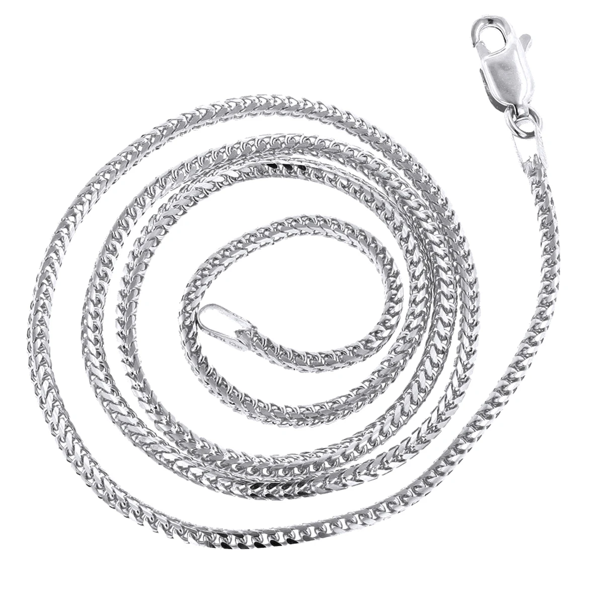 LUXURMAN Solid 14K White Gold Franco Chain For Men & Women 1.8mm Wide - Image 3