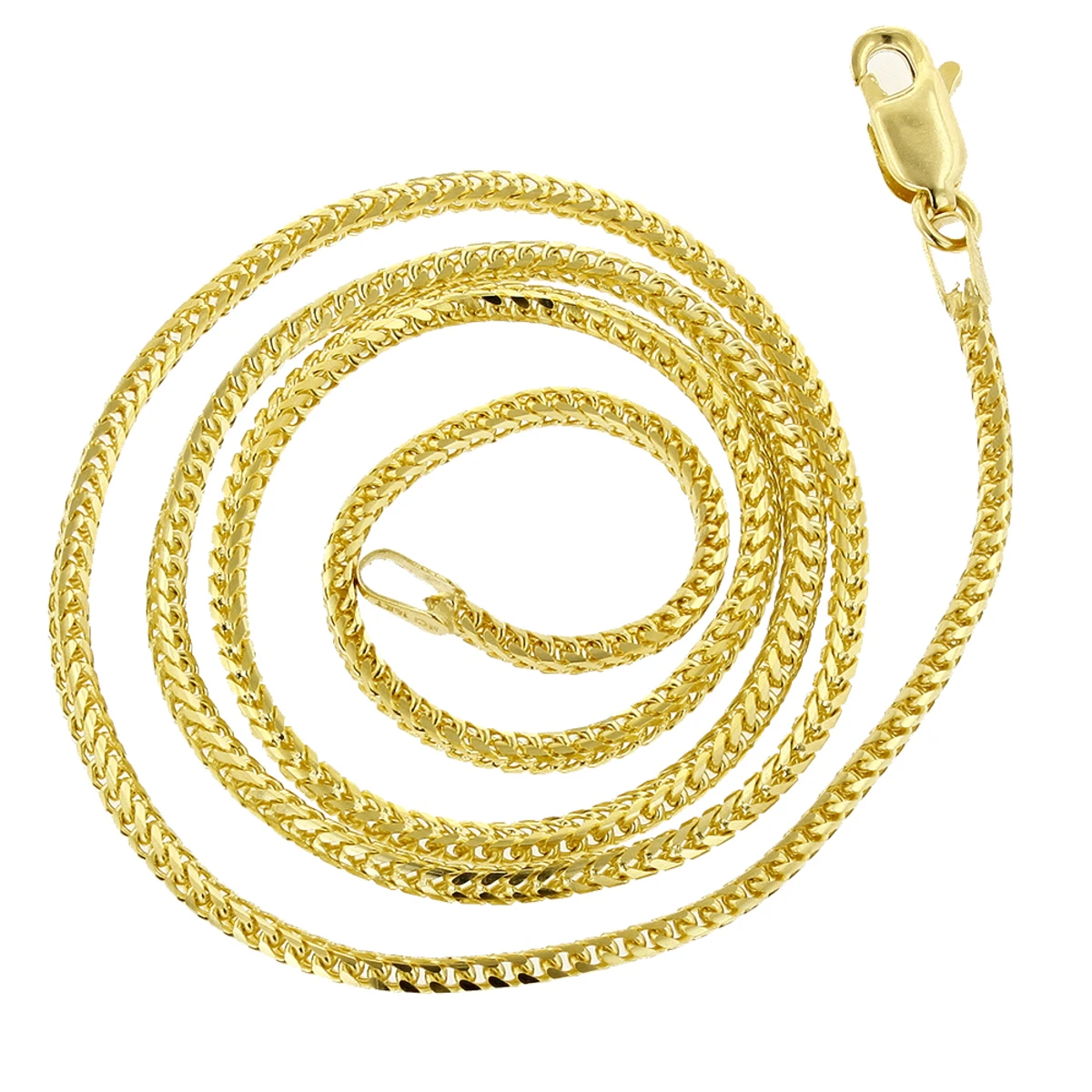 LUXURMAN Solid 14K White Gold Franco Chain For Men & Women 1.8mm Wide - Image 4