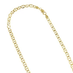 LUXURMAN Solid 14K Yellow Gold Mariner Chain For Men & Women 4.5mm Wide
