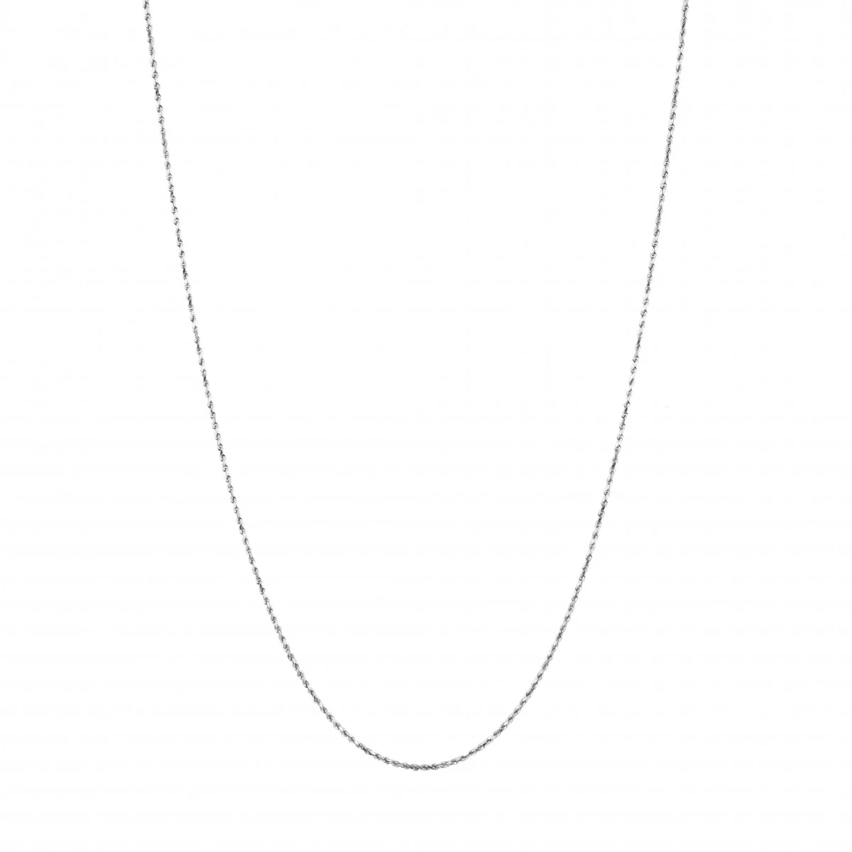 LUXURMAN Solid 14K White Gold Rope Chain For Men & Women Diamond Cut 1.3mm - Image 5