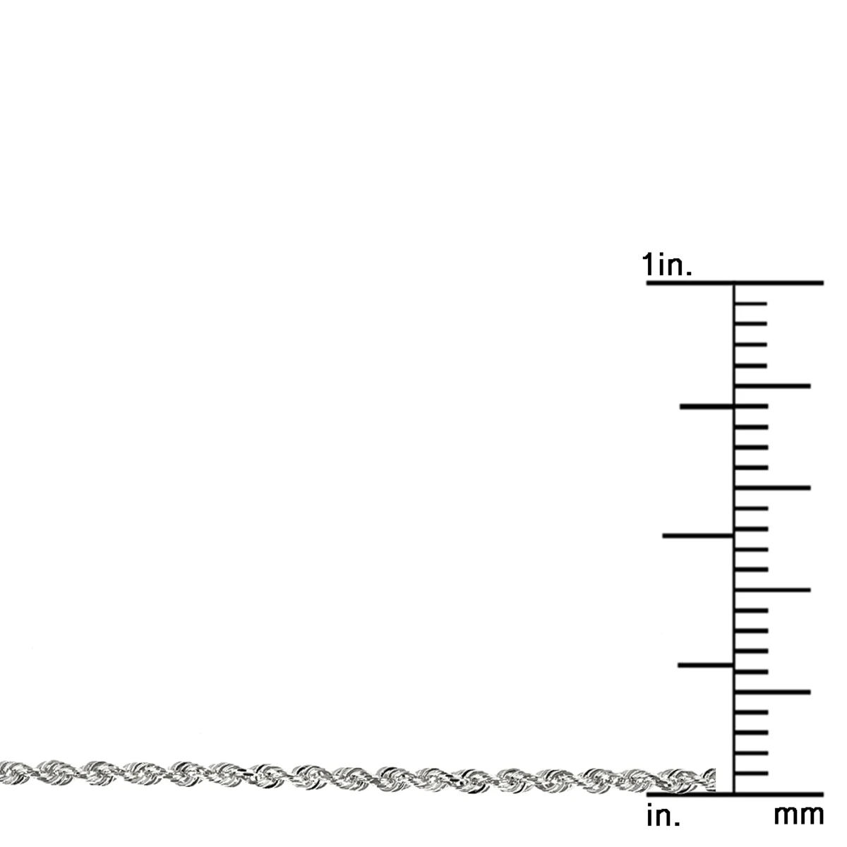 LUXURMAN Solid 14K White Gold Rope Chain For Men & Women Diamond Cut 1.3mm - Image 7