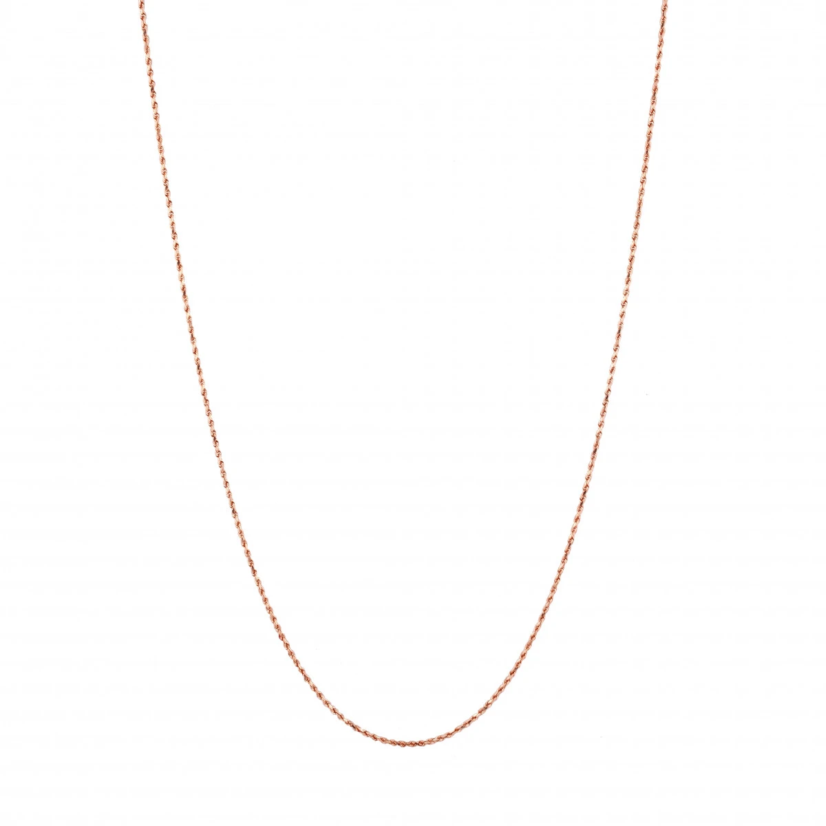LUXURMAN Solid 14K Rose Gold Rope Chain For Men & Women Diamond Cut 1.5mm - Image 9