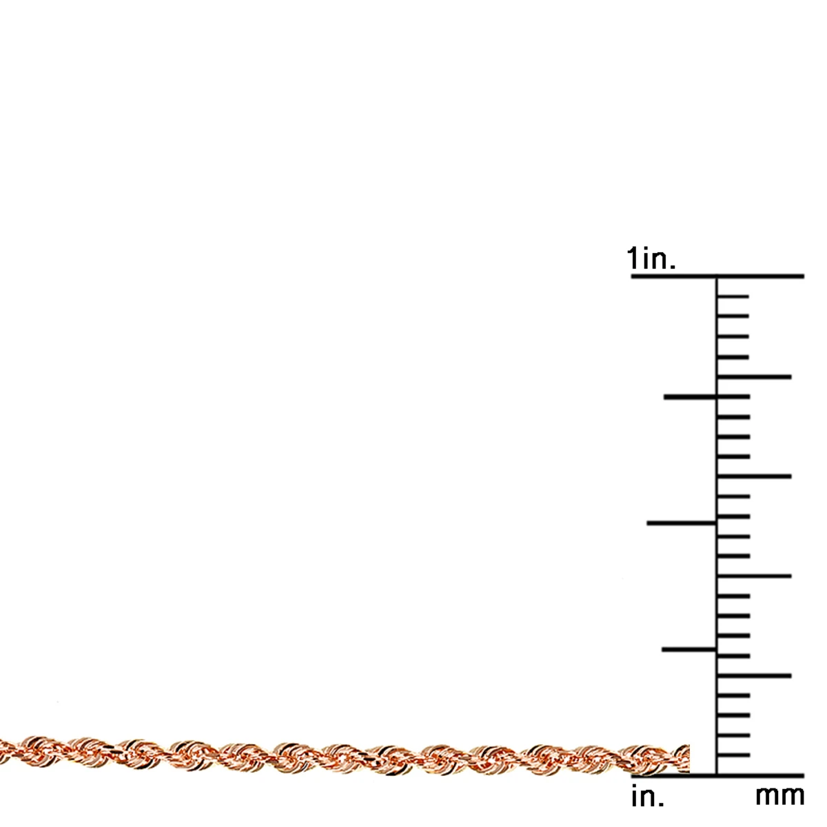 LUXURMAN Solid 14K Rose Gold Rope Chain For Men & Women Diamond Cut 1.5mm - Image 12