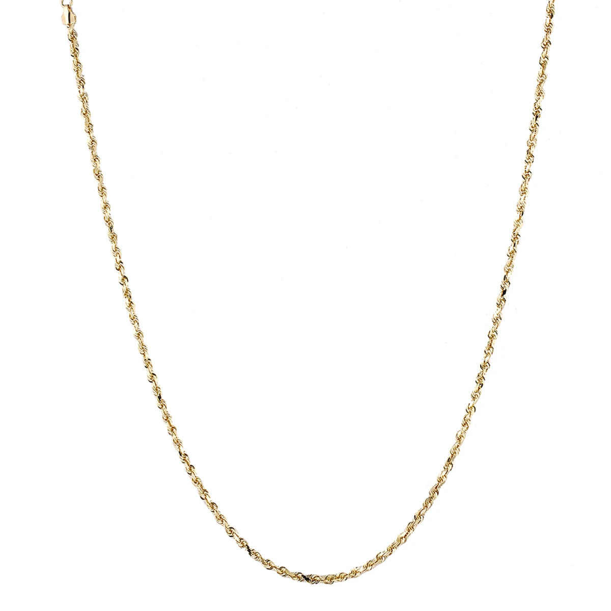 LUXURMAN Solid 14K Yellow Gold Rope Chain For Men & Women Diamond Cut 2.8mm - Image 3