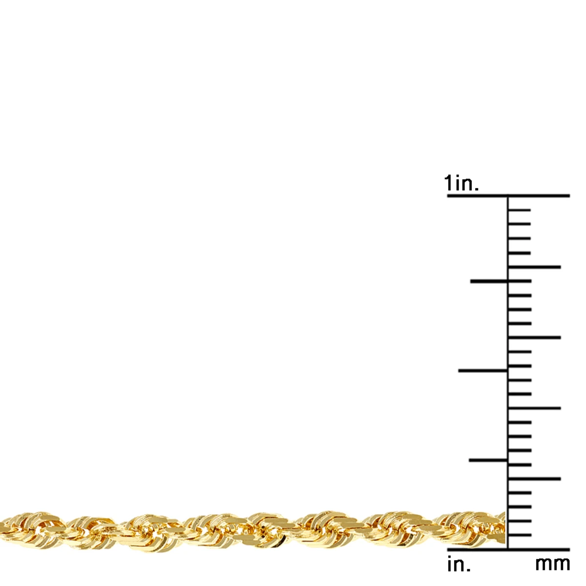 LUXURMAN Solid 14K Yellow Gold Rope Chain For Men & Women Diamond Cut 2.8mm - Image 4