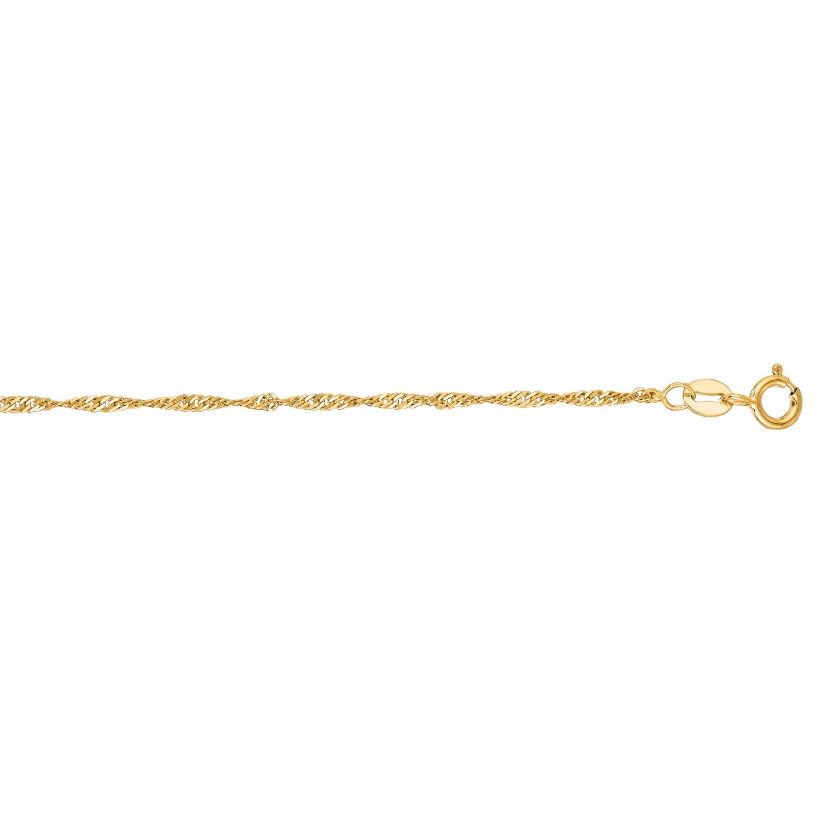 LUXURMAN Solid 14K Yellow Gold Singapore Chain For Men And Women 1.5mm