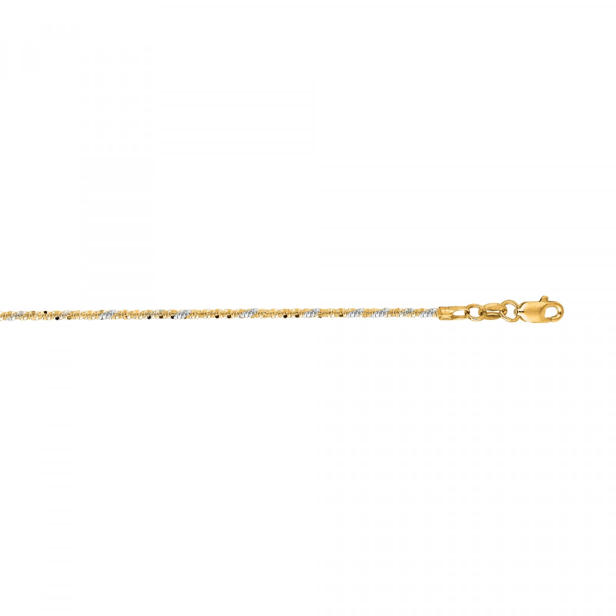 LUXURMAN Solid 14K White Gold Sparkle Chain For Women 1.5mm Wide