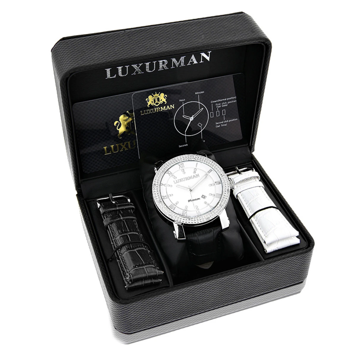 Luxurman Men's VS Diamond Watch .18ct White MOP - Image 4