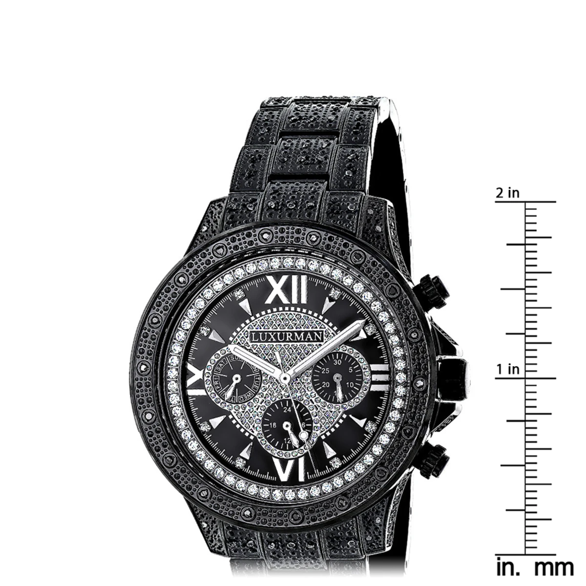 Men's Black Diamond Luxurman Watch 1.25ct Iced Out - Image 5