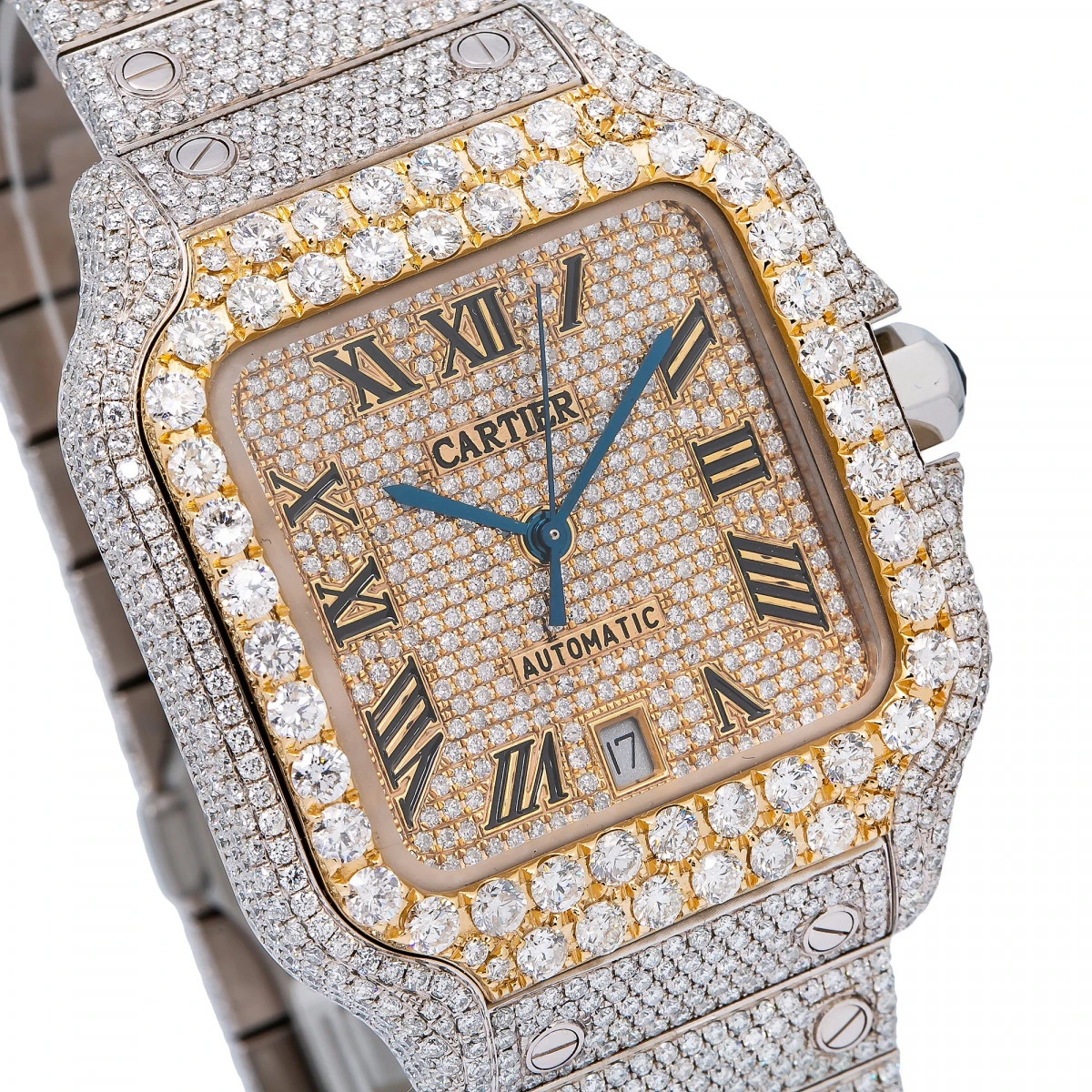 Men's Diamond Watch Cartier Santos De Cartier 40mm Yellow Dial - Image 3