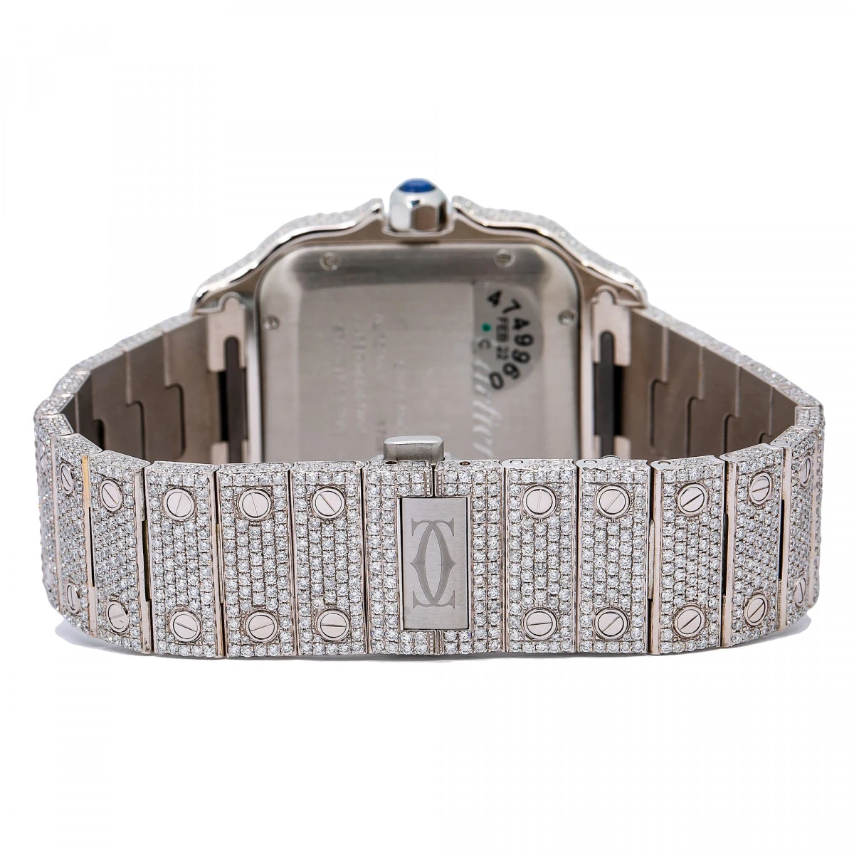 Men's Diamond Watch Cartier Santos De Cartier 40mm Yellow Dial - Image 5