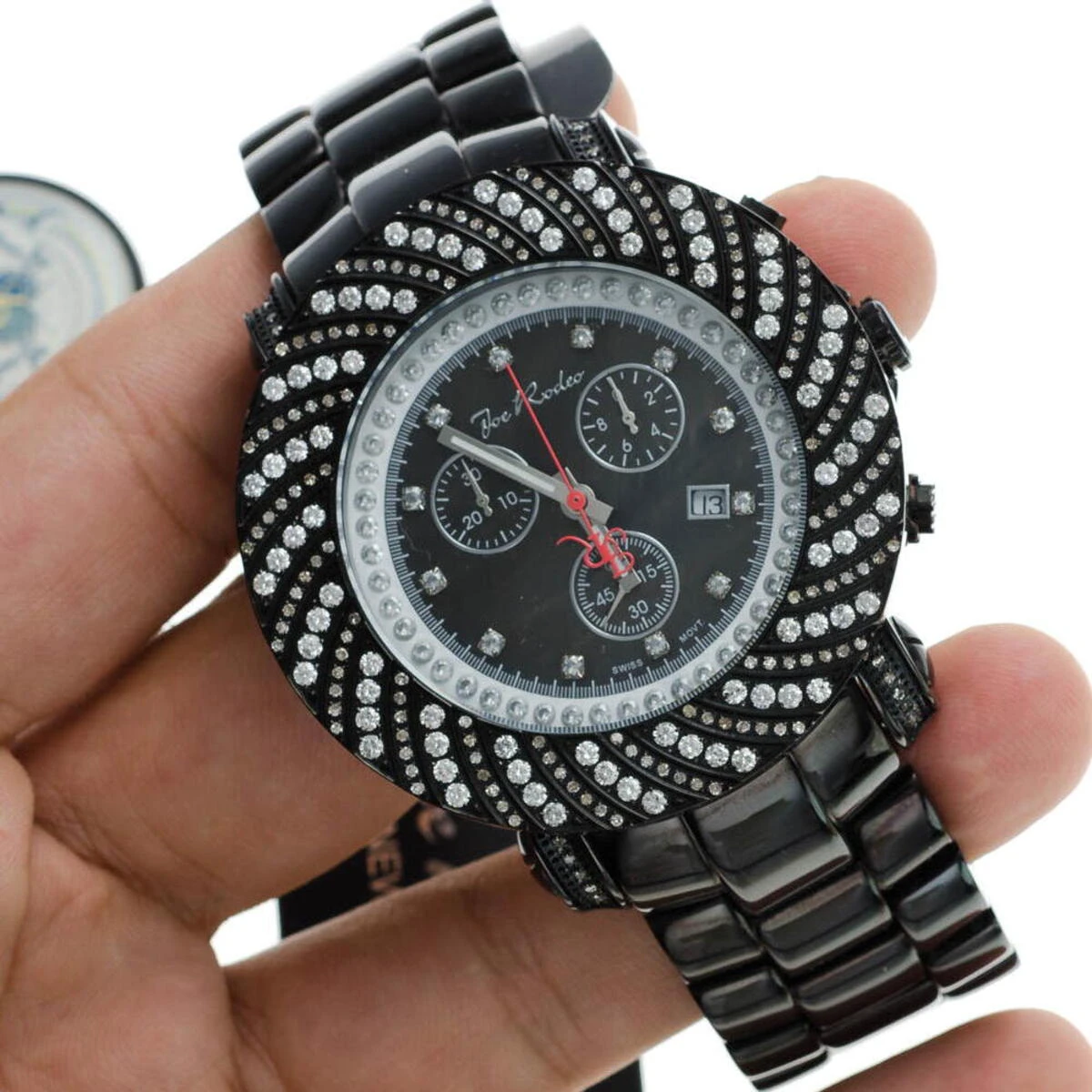 New Joe Rodeo Junior Diamond Watch 4.25 Black - Image 8