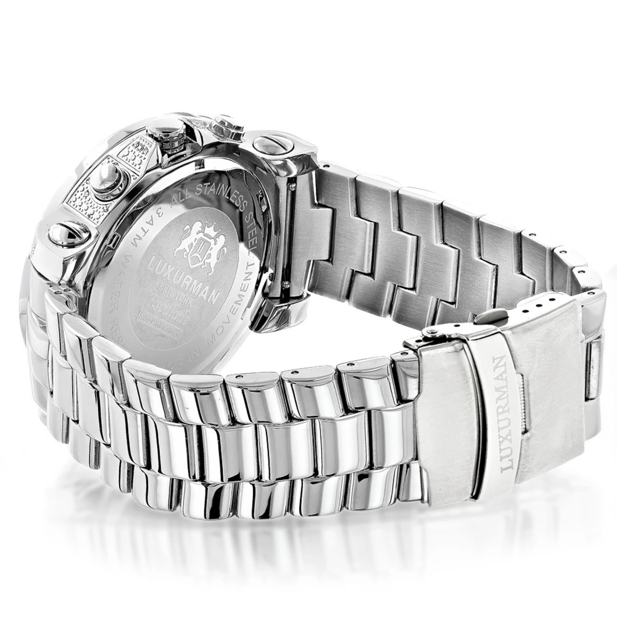 Oversized Diamond Luxurman Men's Diamond Watch 0.75ct - Image 2