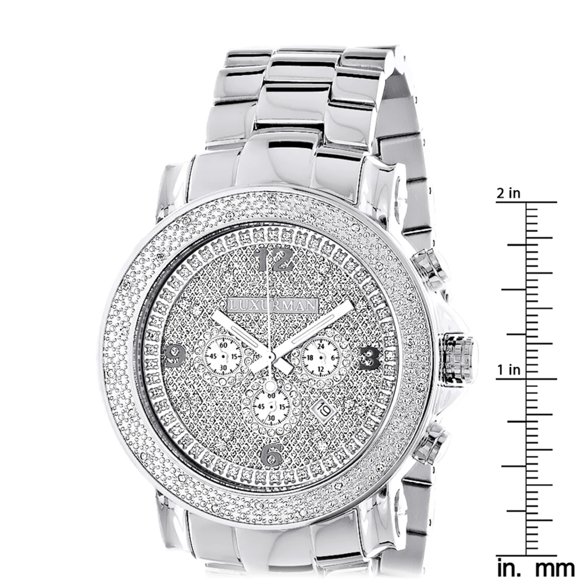 Oversized Men's Diamond Watch 0.25ct Luxurman Escalade - Image 5