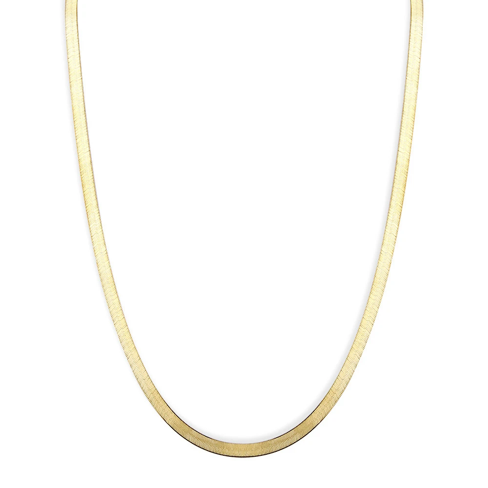 Solid 14K Yellow Gold Herringbone Chain For Men & Women Imperial 5mm - Image 2