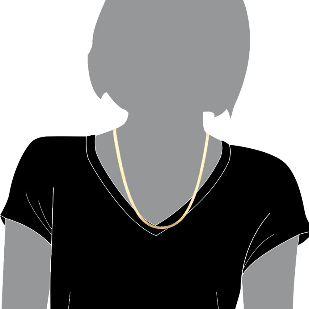 Solid 14K Yellow Gold Herringbone Chain For Men & Women Imperial 5mm - Image 3