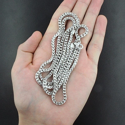 Sterling Silver Diamond Cut Franco Chain Necklace 3.5mm 36" - Image 2