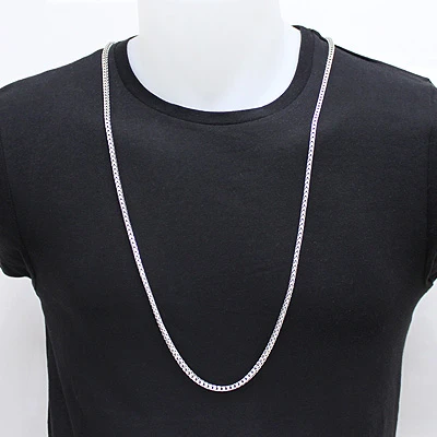 Sterling Silver Diamond Cut Franco Chain Necklace 3.5mm 36" - Image 3