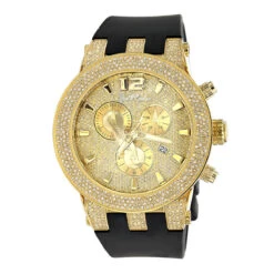 Iced Out Yellow Gold Plated Joe Rodeo Broadway Men's Diamond Watch 5 Carats