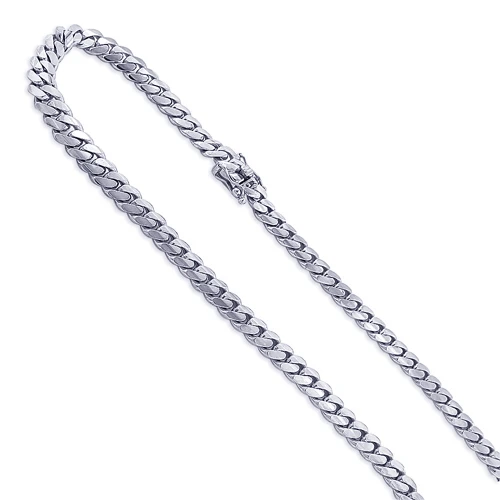 Men's 14K White Gold Miami Cuban Link Chain 4mm 22-40in