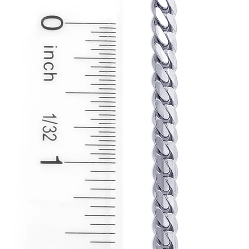 Men's 14K White Gold Miami Cuban Link Chain 4mm 22-40in - Image 3